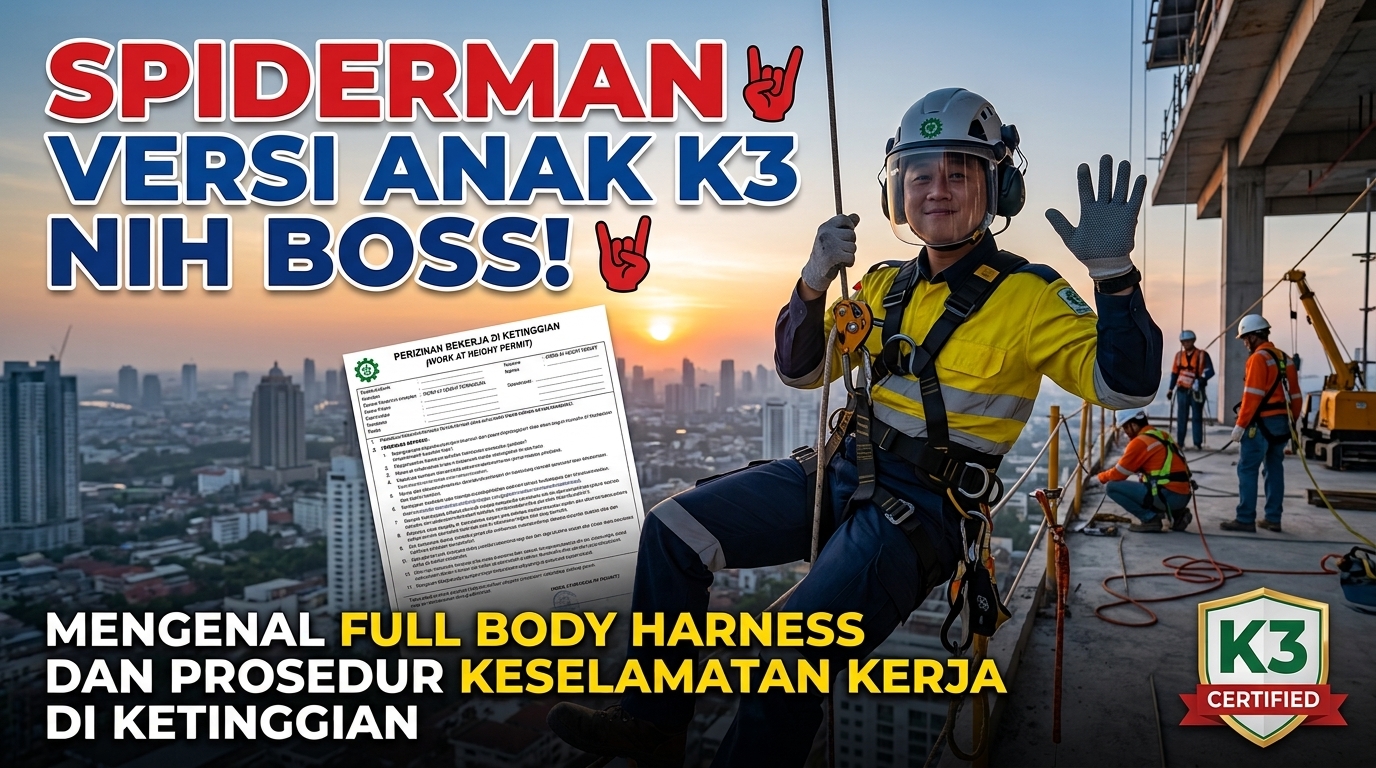 Spiderman Versi Anak K3 Nih Boss! Mengenal Full Body Harness dan Prosedur Keselamatan Kerja di Ketinggian